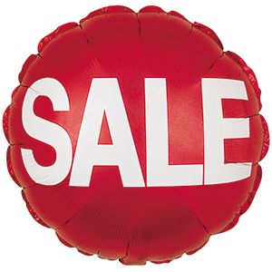 Sales & Promotional Foil Balloons - Clearance, Sale, Open House Stars, Squares, and Circles